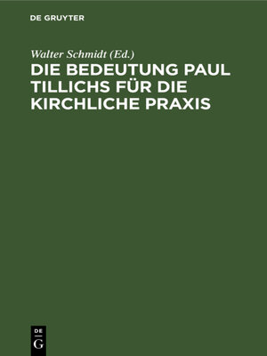 cover image of Die Bedeutung Paul Tillichs für die kirchliche Praxis
